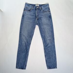 AGOLDE Jamie High Rise 26 Straight Leg Button Fly 90s Style Sustainable Denim